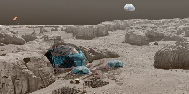 Automated Reconfigurable Mission Adaptive Digital Assembly Systems (ARMADAS) lunar habitat concept