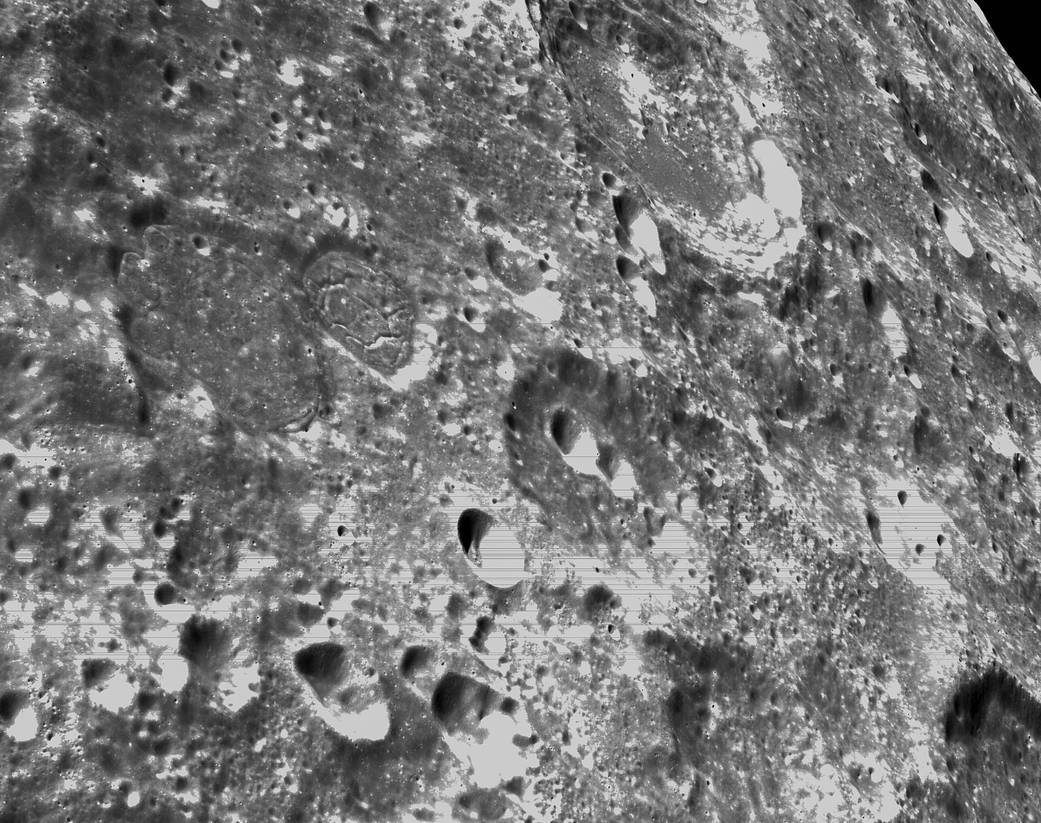 On the sixth day of the Artemis I mission, Orion’s optical navigation camera captured black-and-white images of craters on the Moon below.