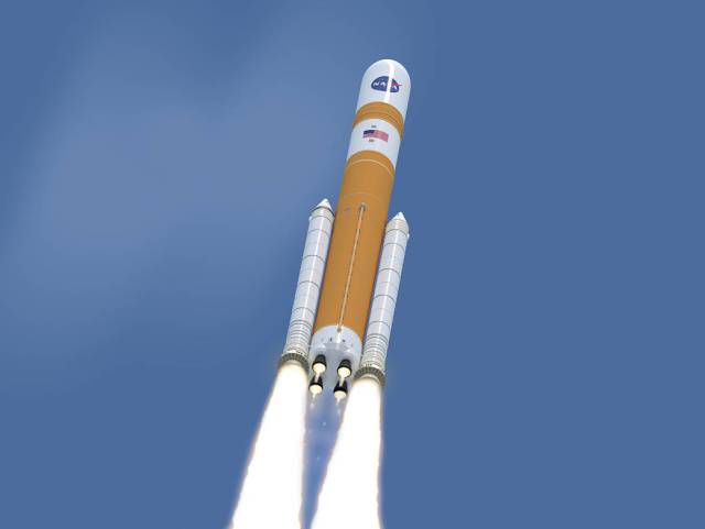 Space Launch System Block 1B in flight