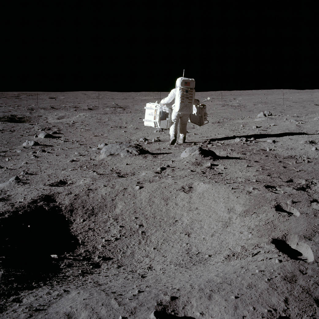 Buzz Aldrin on the lunar surface