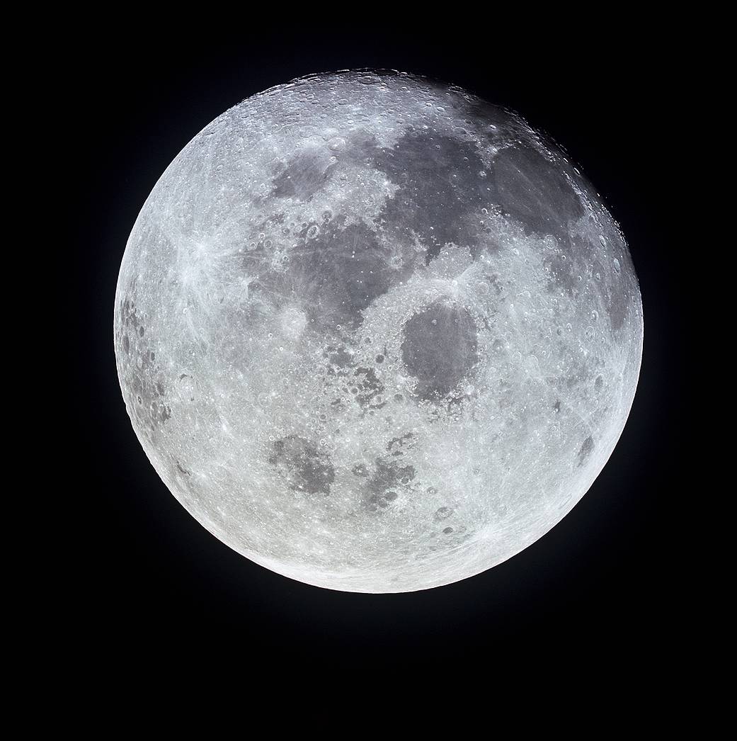 This outstanding view of the whole full moon was photographed from the Apollo 11 spacecraft during its trans-Earth journey homew