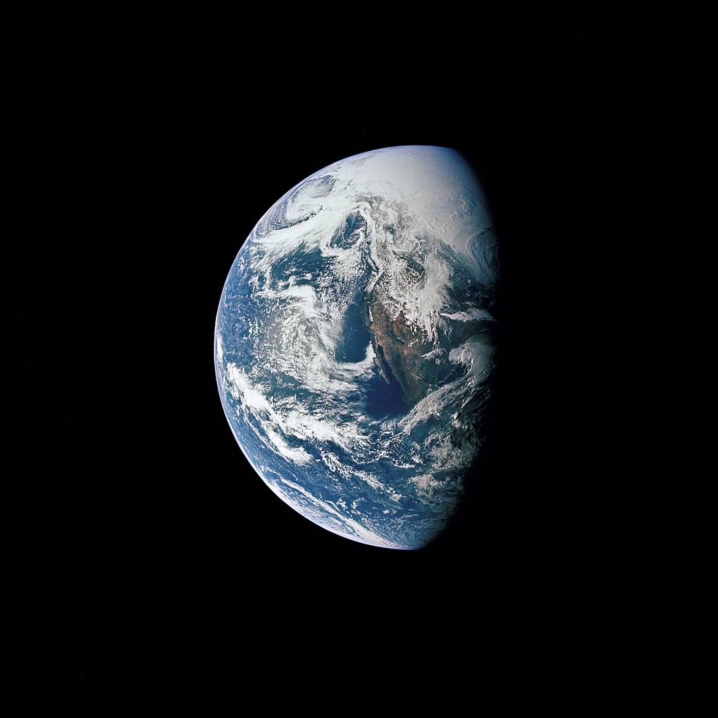 Photograph of Earth During Apollo 13 Trans-Earth Journey.
