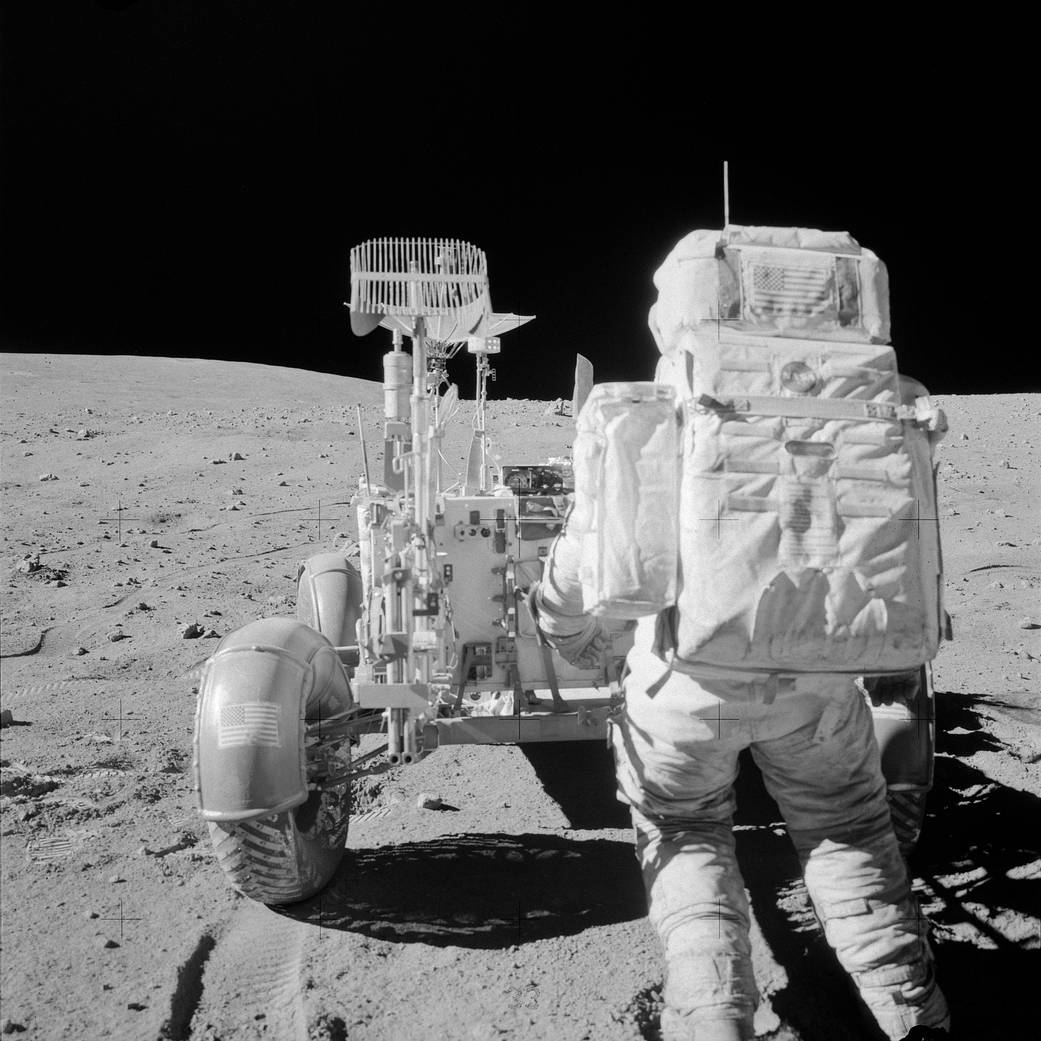 This week in 1972, Apollo 16 astronauts Charles M. Duke Jr. and John W. Young, landed on the lunar surface.