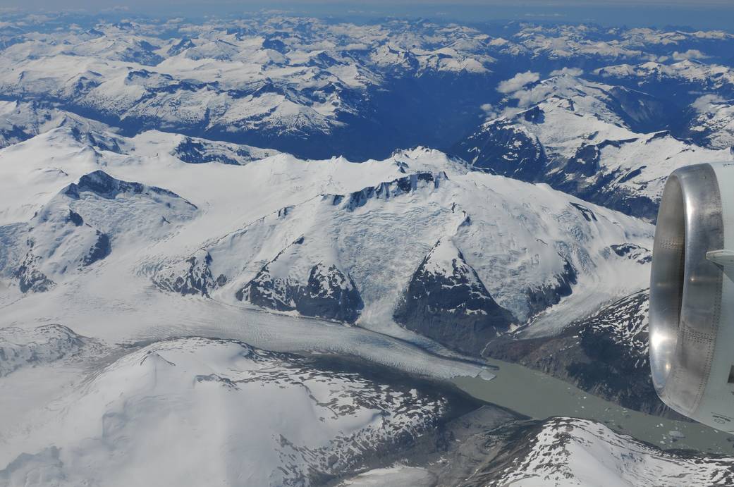 DC-8 Over Glacier in British Columbia