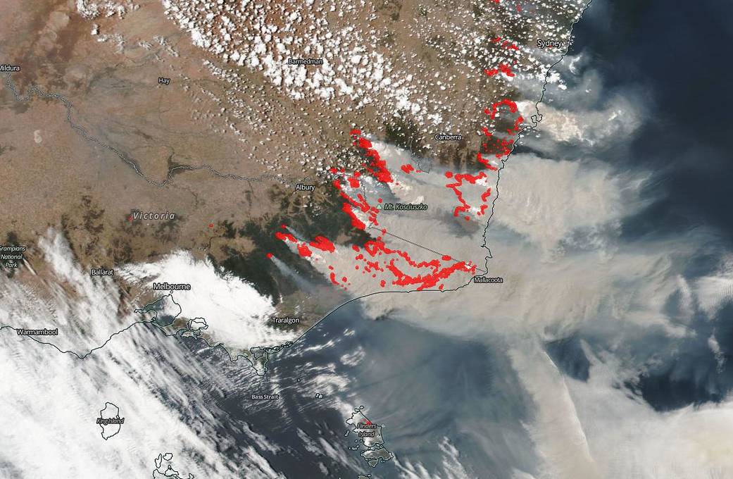 Suomi NPP image of Australia's fires