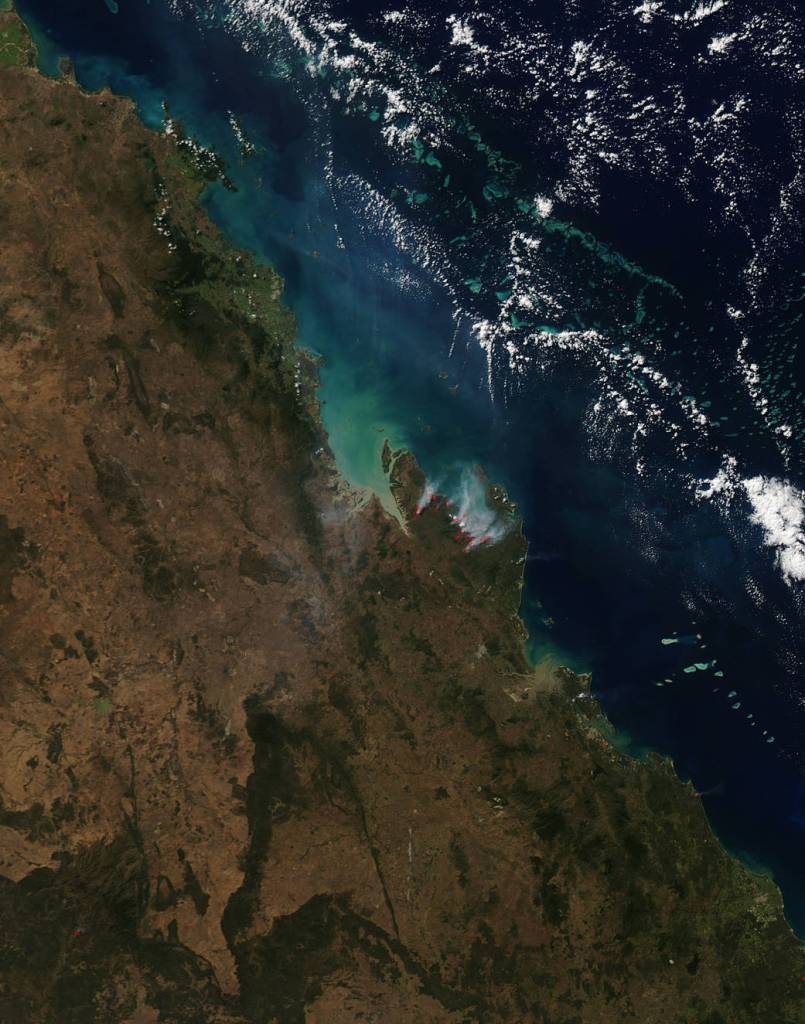 Bushfires in Shoalwater Queensland, Australia