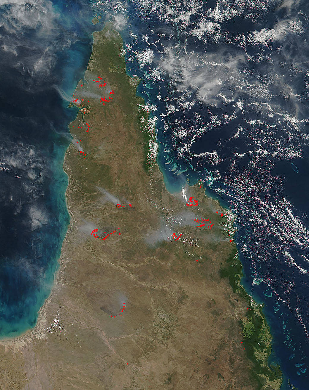 Fires across Cape York Peninsula, Australia
