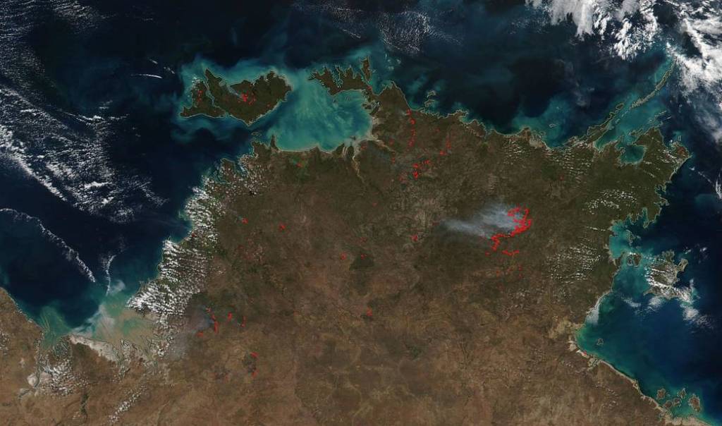 Suomi NPP Satellite Sees Huge Fire in Northern Territory Australia