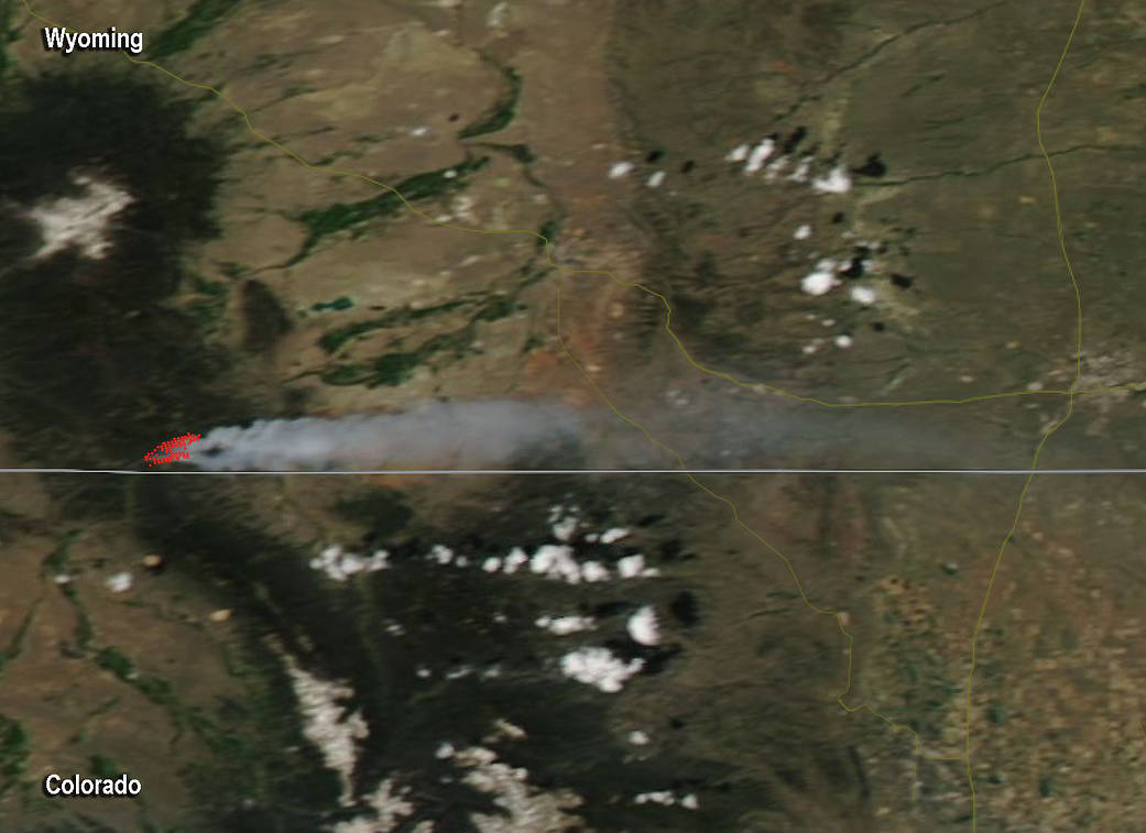 Aqua image of Badger Creek fire