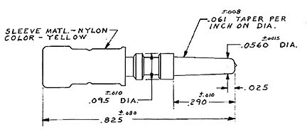 diagram of AMP Taper Pin 66071, 22 AWG