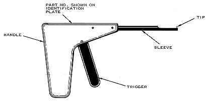 diagram of Taper Pin Extraction Tool. Amp Inc. Part Number 91012-1