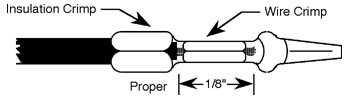diagram Balance taper pin Correct installation #22 and #24 AWG wires.