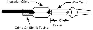 diagram Balance taper pin Correct installation #26 AWG or less wires.