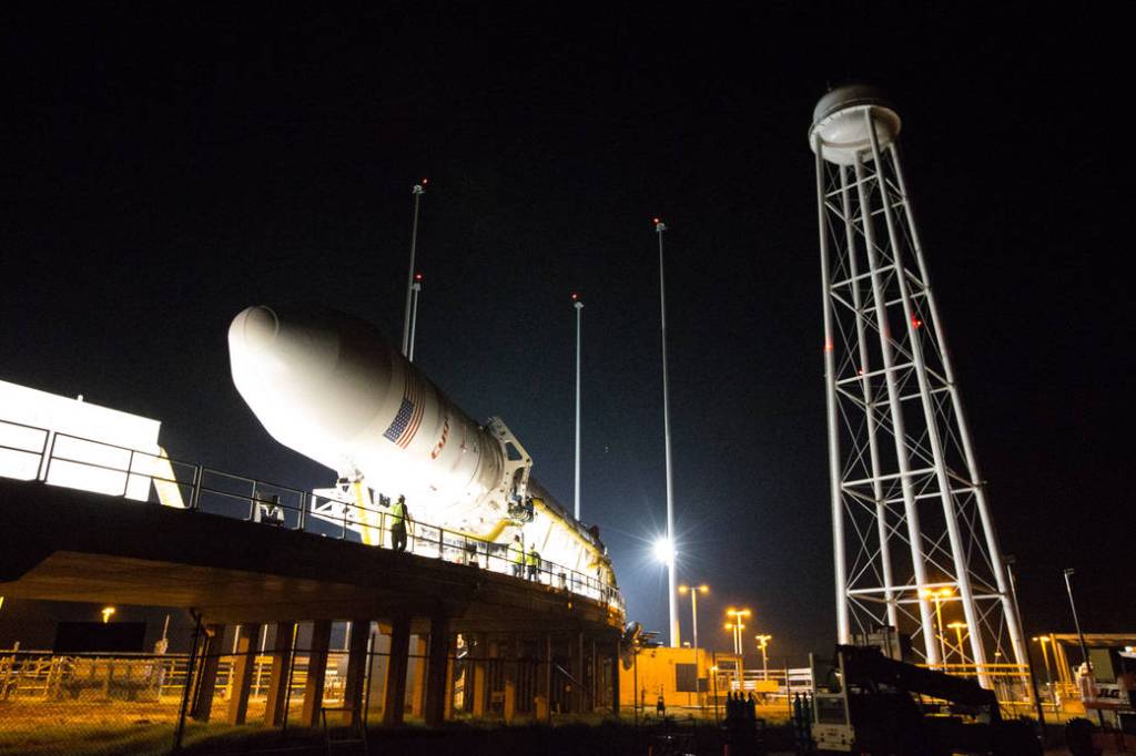 Orbital Sciences’ Antares Rocket and Cygnus Spacecraft at the Launch Pad