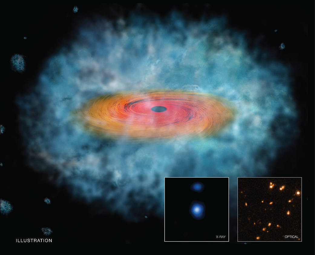 This artist's illustration depicts a possible "seed" for the formation of a supermassive black hole.