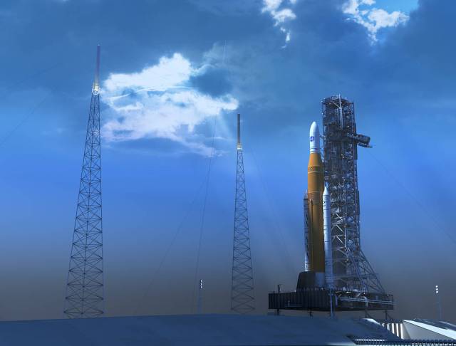 Daybreak on the Space Launch System