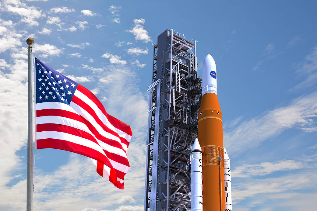 Space Launch System on Launchpad