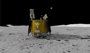 Illustration of of Firefly Aerospace’s Blue Ghost lander on the lunar surface. The lander will carry a suite of 10 science investigations and technology demonstrations to the Moon in 2023 as part of NASA's Commercial Lunar Payload Services (CLPS) initiative.
