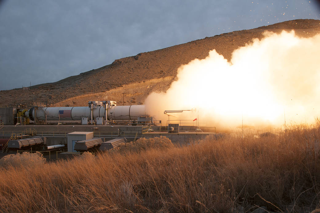 Space Launch System booster test.