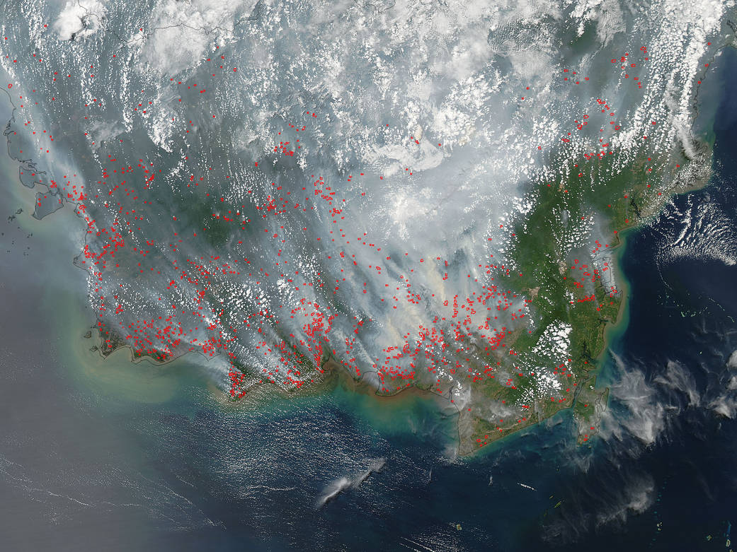 Agricultural fires in Borneo