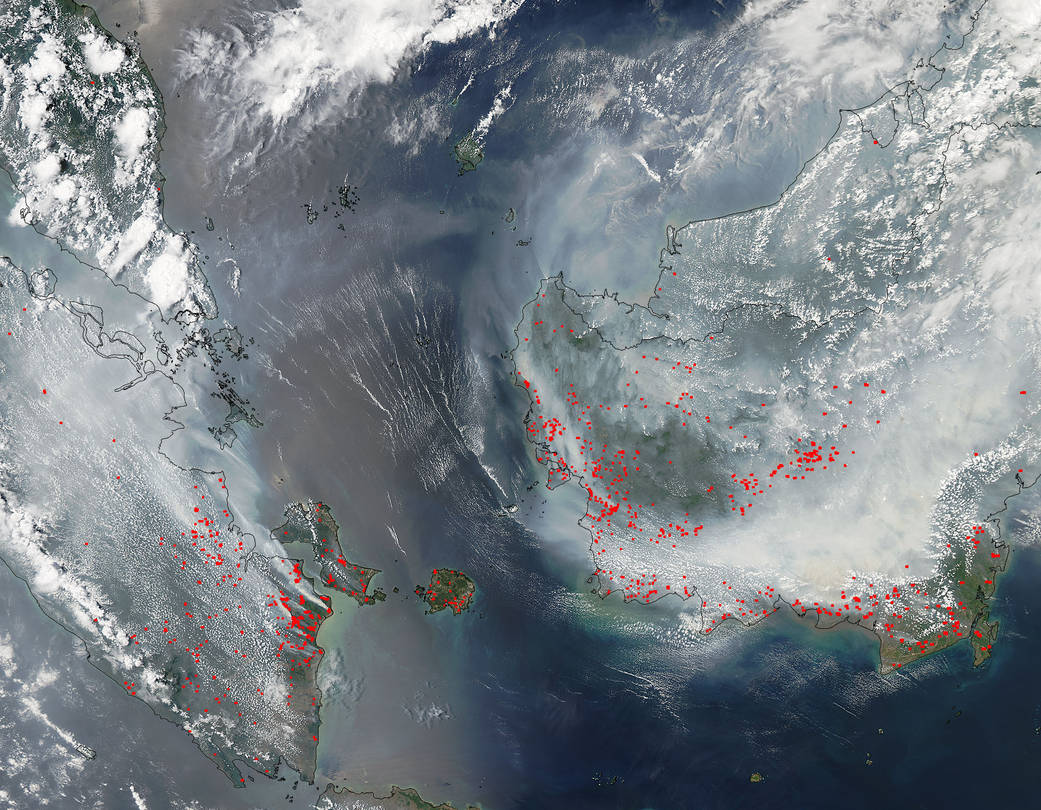 Smoke and Fires in Sumatra and Borneo