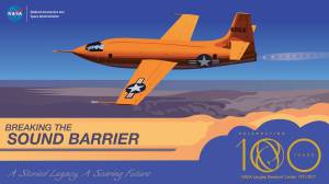 Breaking the Sound Barrier artist illustration showing the Bell-1 in flight.
