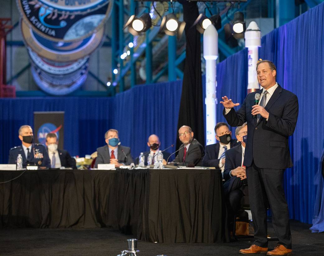 NASA Administrator Jim Bridenstine Addresses the National Space Council on Dec. 9, 2020.