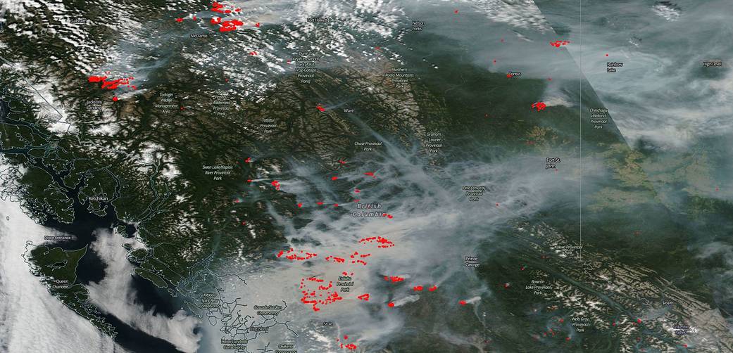 fires and smoke in British Columbia