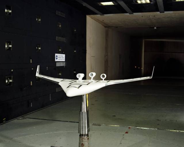 3% Blended Wing Body (BWB) - the "450" model in the 14 x 22 foot wind tunnel.