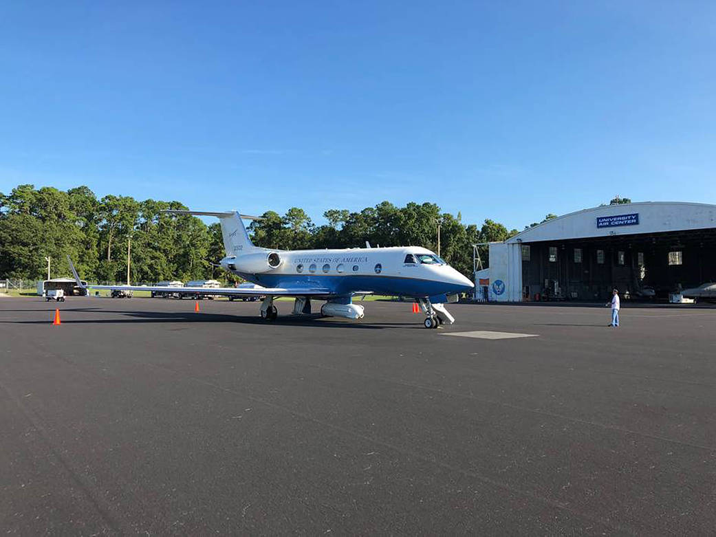 NASA’s G-III aircraft staged operations from Gainesville, Florida.
