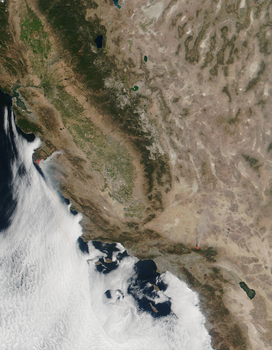 fires in California, seen from space
