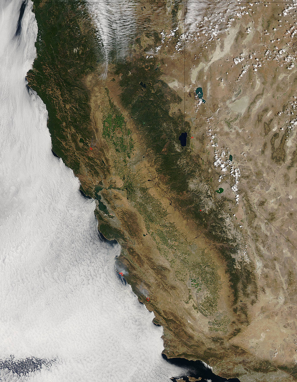 Smoke from California's Soberanes Fire was captured in an image from NASA's Aqua satellite on August 14, 2016 at 5:30 p.m. 