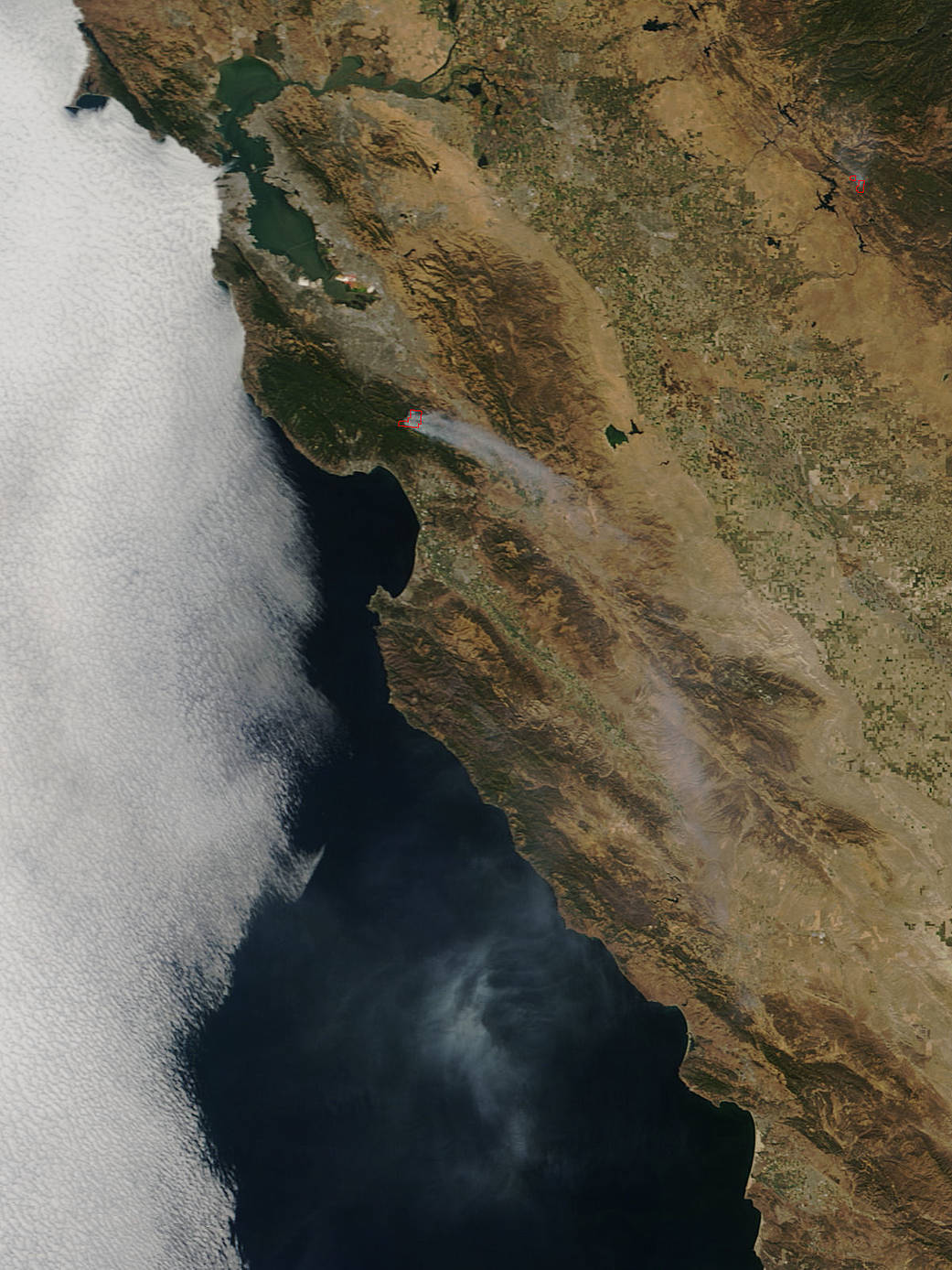 Terra image of the Loma Fire in California