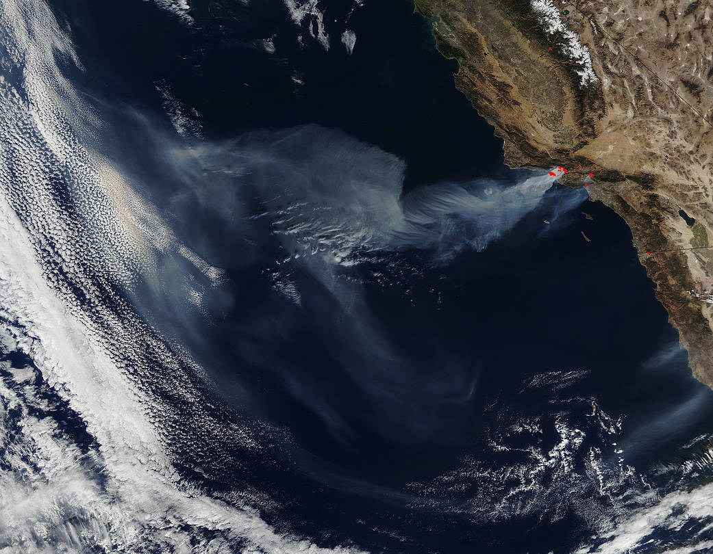 Terra image of California Ventura fires