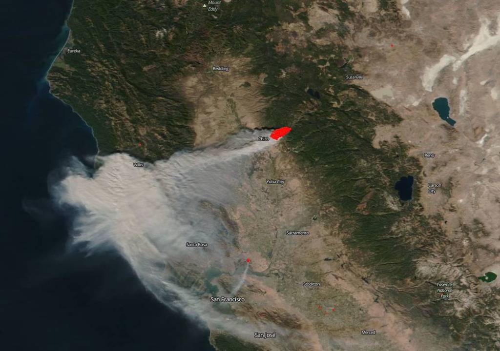 Late Season California Fire Erupts Near Chico, California