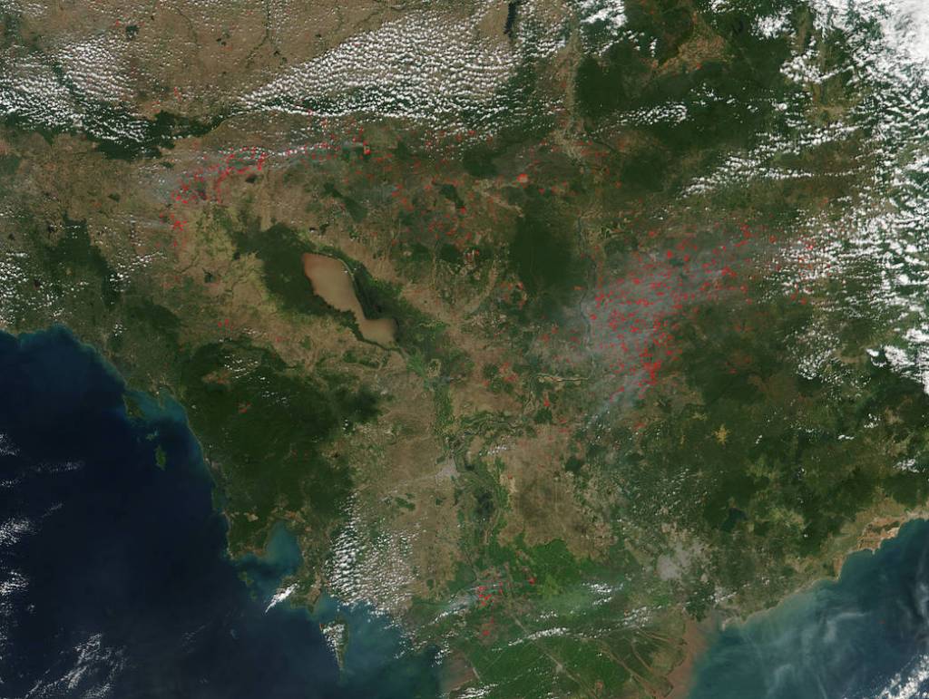 Satellite Detects Fires in Cambodia