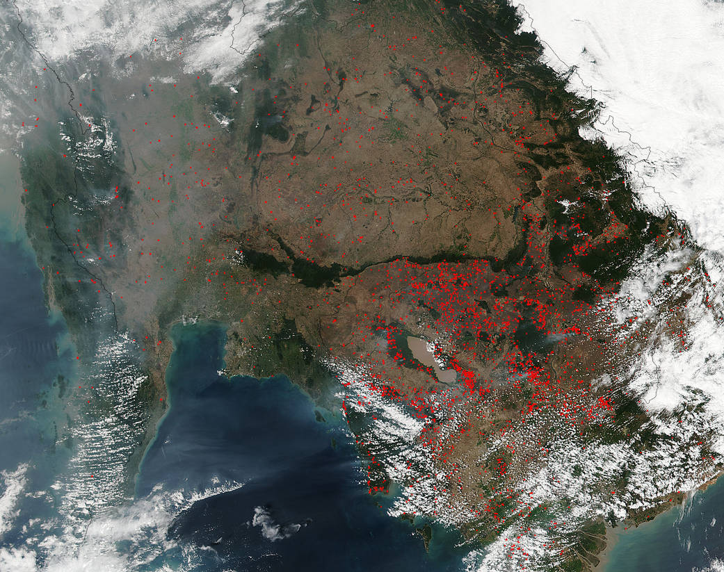 Fires in Thailand and Cambodia