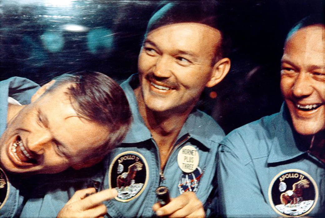 Apollo 11 crew after splashdown