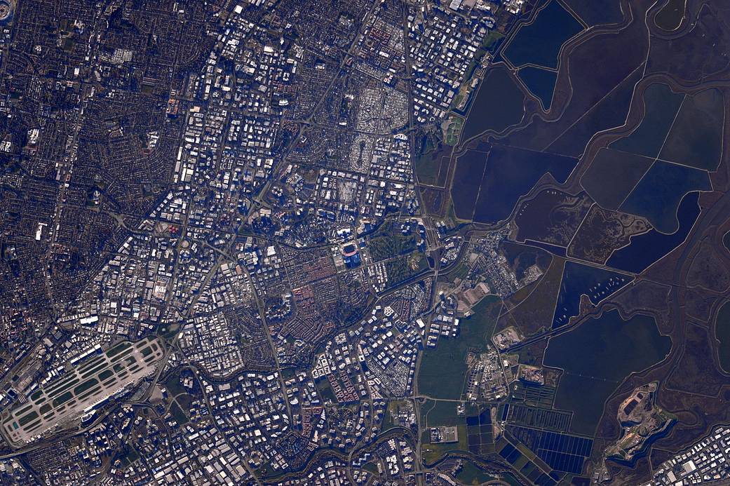 Santa Clara, California area photographed from low Earth orbit