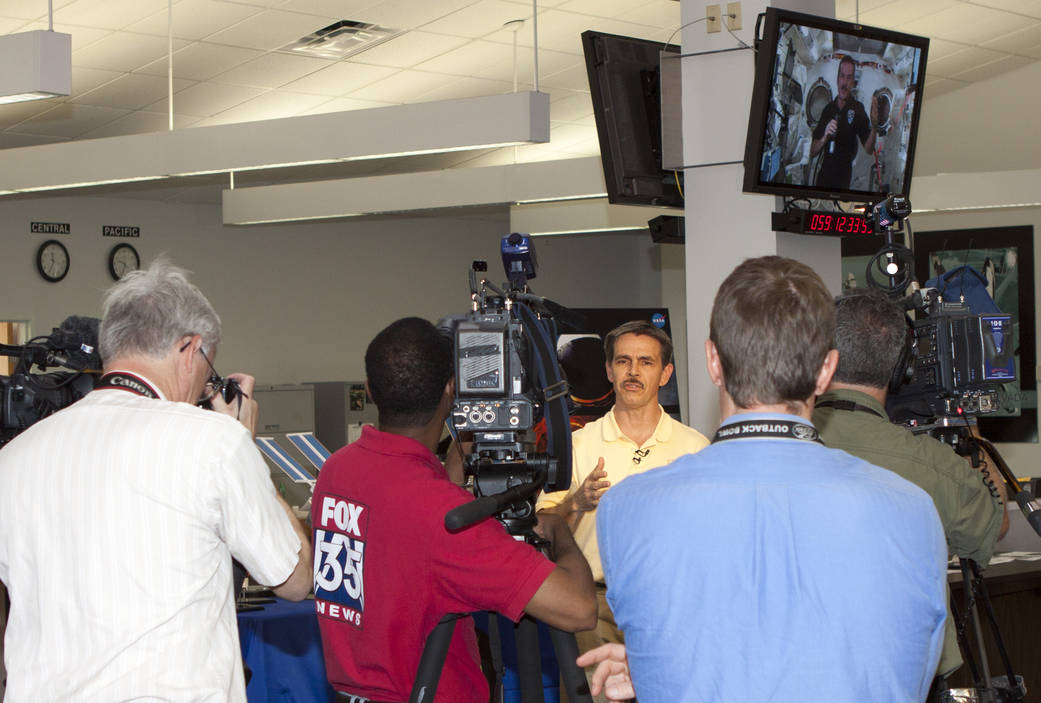 NASA's Jon Cowart talks to media about the progress of the agency's Commercial Crew Program CCP and its partners