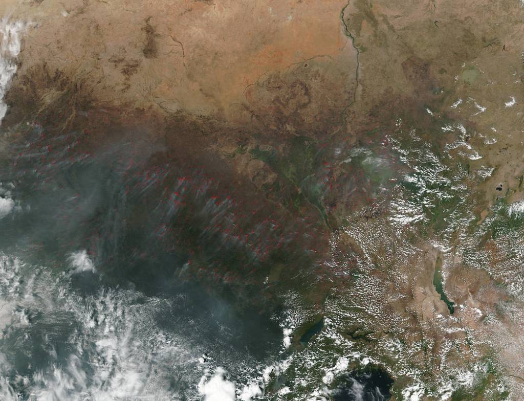 Hundreds of Fires Light Up Central Africa