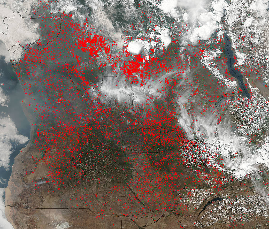 fires in Central Africa
