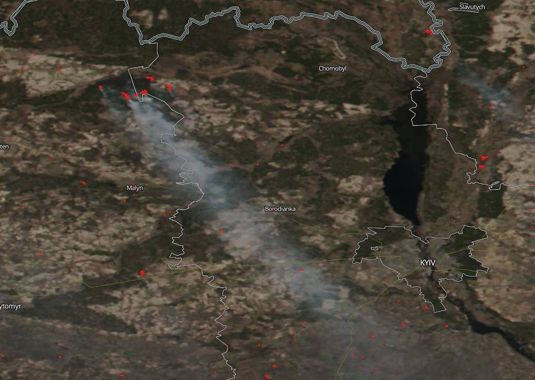 Wildfire near Chernobyl