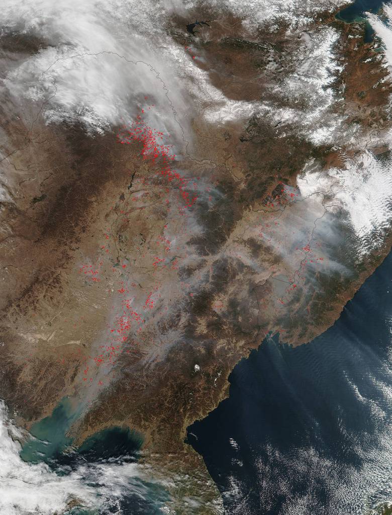 Eastern China Lights Up With Fires