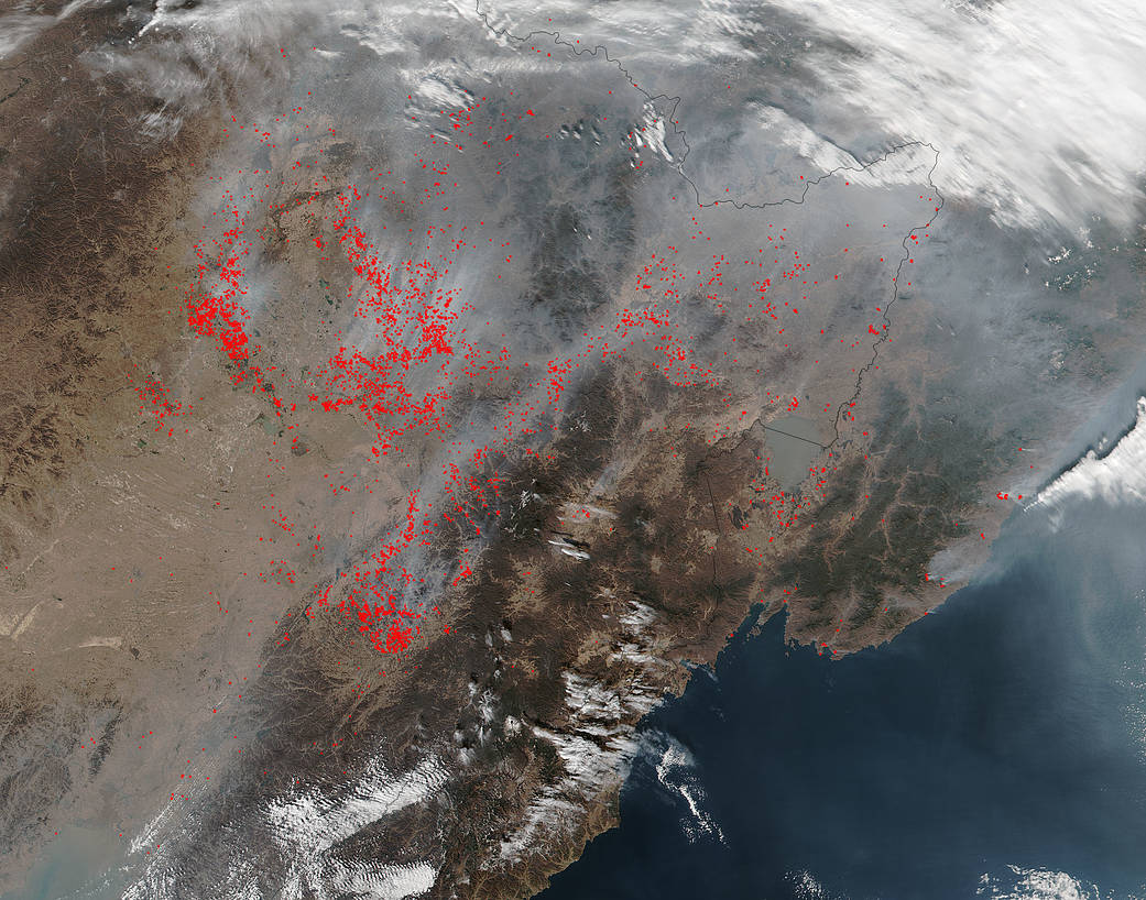 agricultural fires in China