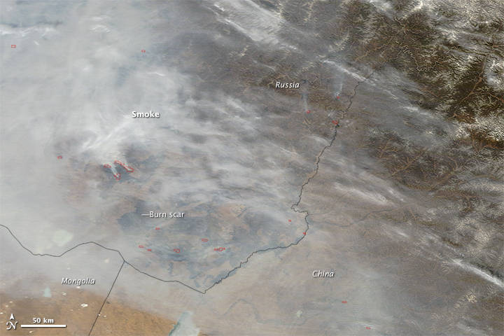Wildfires in southern Siberia