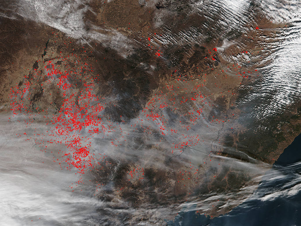 Suomi NPP image of China fires