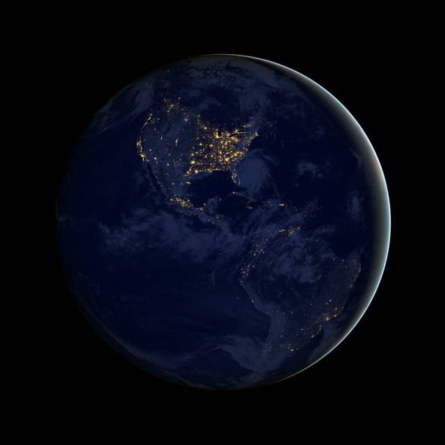 North and South America at nigh