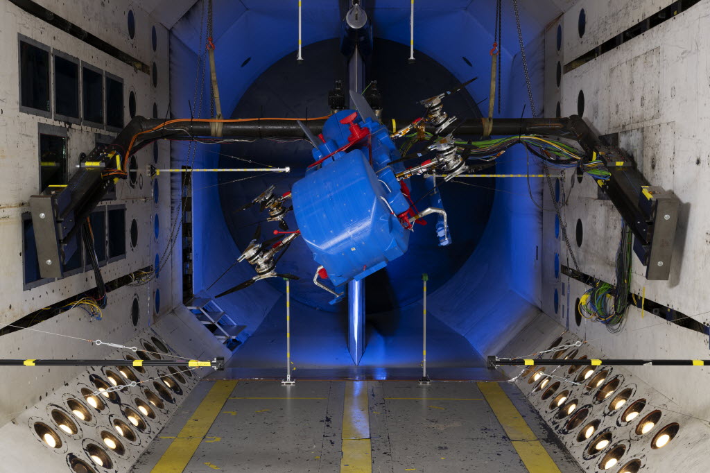 Dragonfly test in wind tunnel.