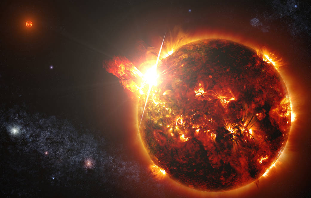 artist's illustration depicts a coronal mass ejection